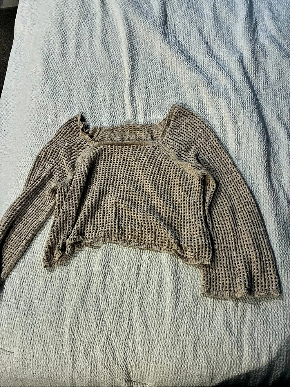 Old Navy Cropped Open-Knit Sweater Brown XL